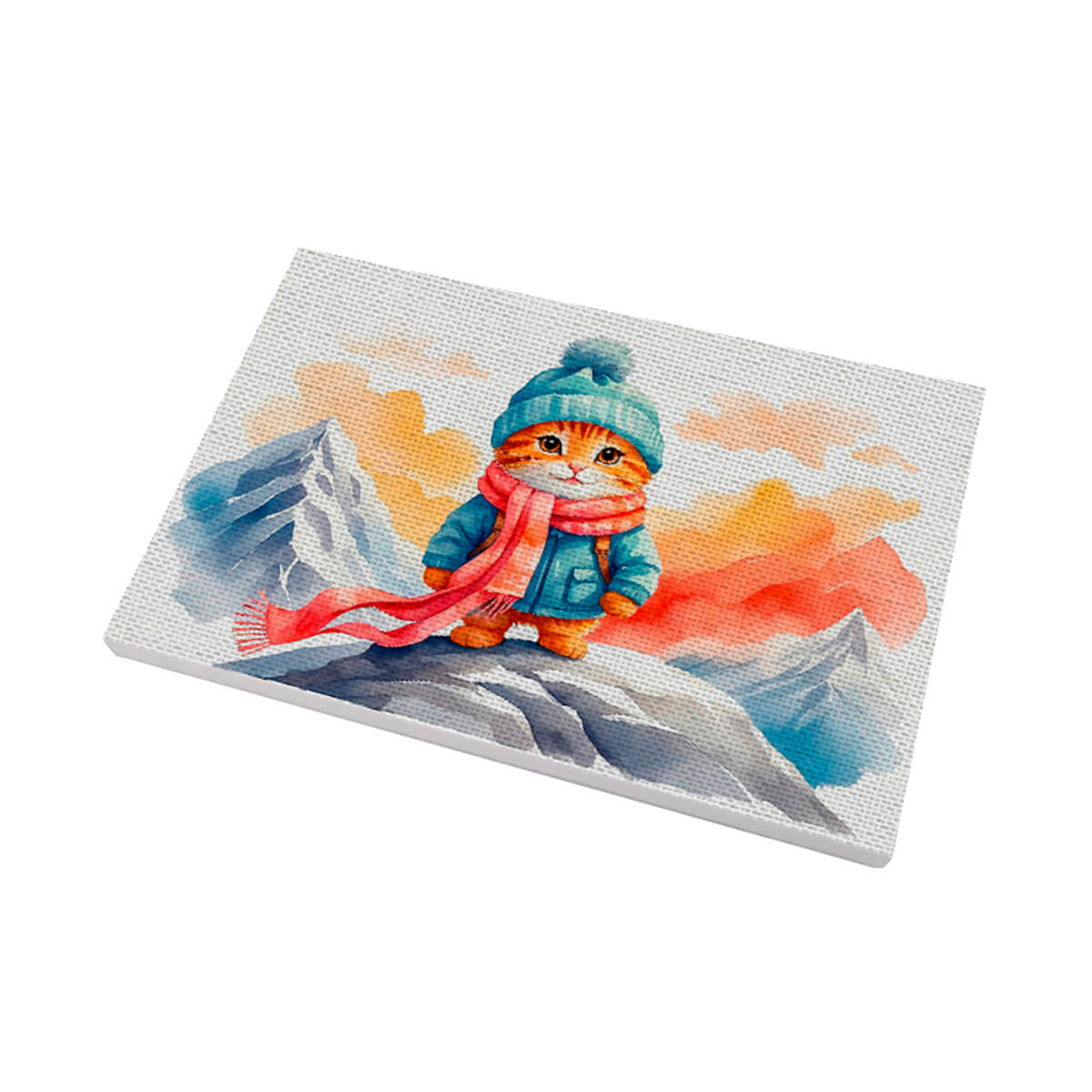 Oil Painting - Snow Cat 20 x 30 cm